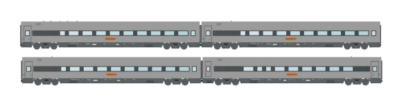 L.S. Models MW2405AC - H0 - 4-tlg. Set Personenwagen Metropolitan, DB/DB AG, Ep. V